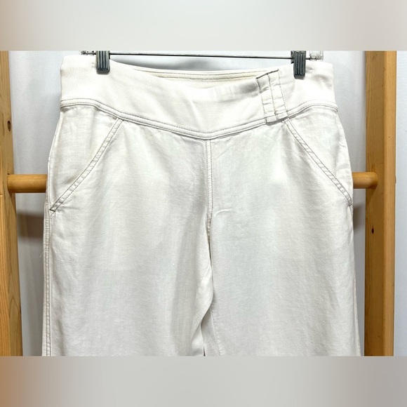 ATHLETA White linen wide leg elastic waist pants size SP - Picture 2 of 13